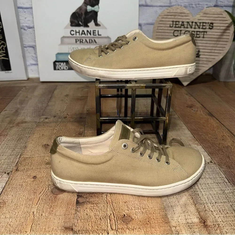 Birkenstock Arran Women’s Taupe Tan Canvas Lace Up Sneaker Size EURO 41 L 10